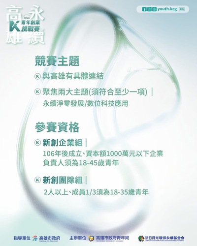 【校外】高雄市政府青年局舉辦「2026永續高雄：青年創業挑戰賽」圖片